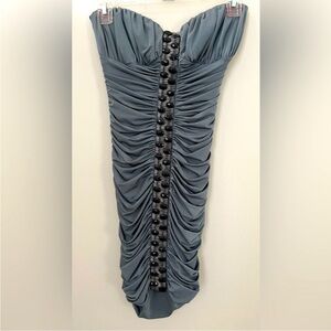 Suzanne Milton Women's Gray Strapless Dress with gems size XXS